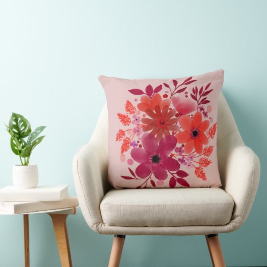 Crimson Bloom Bouquet Pillow クッション (椅子)