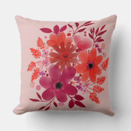 Crimson Bloom Bouquet Pillow クッション