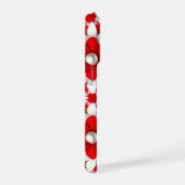 Crimson Bloom Pearl Luxe✨Vibrant Red White Floral iPhoneケース (右側面)