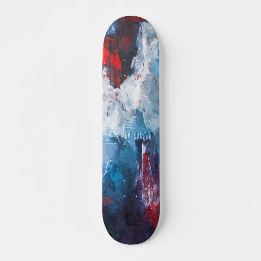 Crimson Blue Vapor Abstract Skateboard スケートボード (正面)