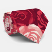 Crimson & Blush Seamless Rose Pattern ネクタイ (ロール)