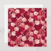 Crimson & Blush Seamless Rose Pattern 招待状 (正面/裏面)