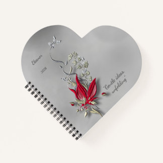 	Crimson Butterfly Bloom spiral notebook  ノートブック