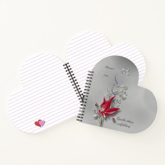 	Crimson Butterfly Bloom spiral notebook  ノートブック (内部)