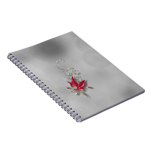 	Crimson Butterfly Bloom Spiral notebook  ノートブック (右側)