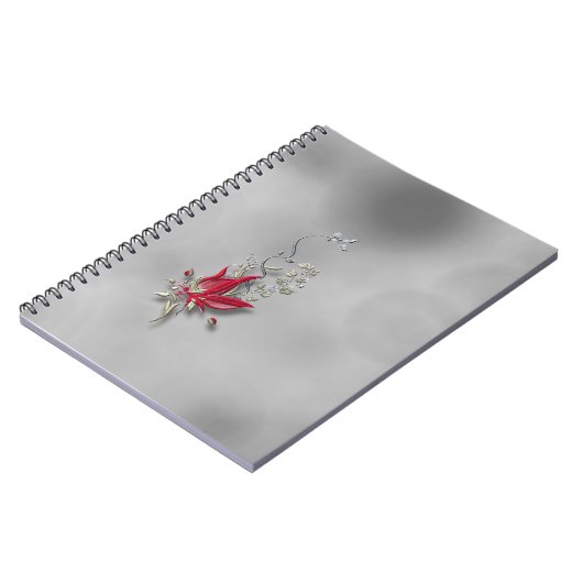 	Crimson Butterfly Bloom Spiral notebook  ノートブック (左側)