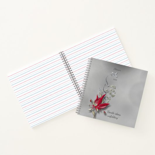 	Crimson Butterfly Bloom spiral notebook  ノートブック (内部)