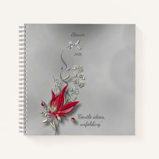 	Crimson Butterfly Bloom spiral notebook  ノートブック