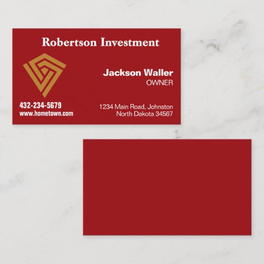 Crimson Calling Card for Any Business 名刺 (正面/裏面)