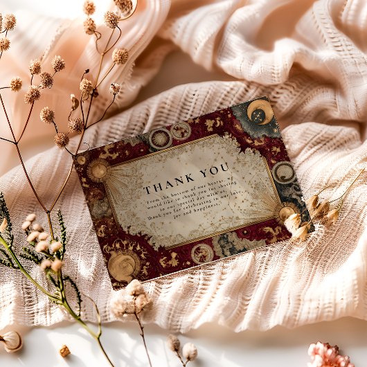 Crimson Celestial Baroque Wedding サンキューカード