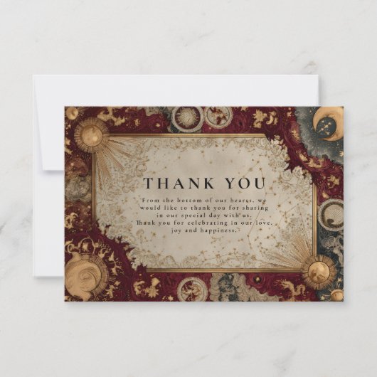 Crimson Celestial Baroque Wedding サンキューカード (正面)