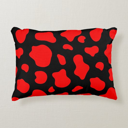 Crimson & Charcoal Spotted Decorative Pillow  アクセントクッション (正面)