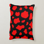 Crimson & Charcoal Spotted Decorative Pillow  アクセントクッション (裏面(縦))