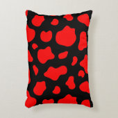 Crimson & Charcoal Spotted Decorative Pillow  アクセントクッション (正面(垂直))
