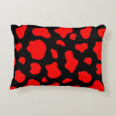 Crimson & Charcoal Spotted Decorative Pillow  アクセントクッション (裏面)