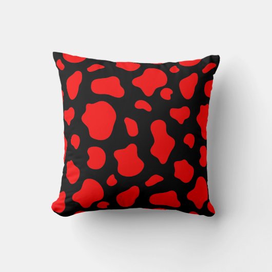 Crimson & Charcoal Spotted Decorative Pillow クッション (正面)
