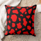 Crimson & Charcoal Spotted Decorative Pillow  クッション (ブランケット)