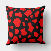 Crimson & Charcoal Spotted Decorative Pillow  クッション (裏面)