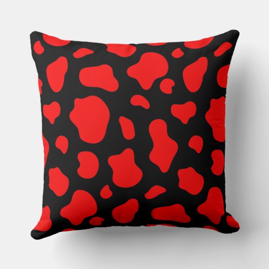 Crimson & Charcoal Spotted Decorative Pillow  クッション (裏面)