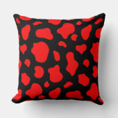 Crimson & Charcoal Spotted Decorative Pillow  クッション (正面)