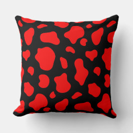 Crimson & Charcoal Spotted Decorative Pillow  クッション