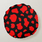 Crimson & Charcoal Spotted Decorative Pillow  ラウンドクッション (裏面)