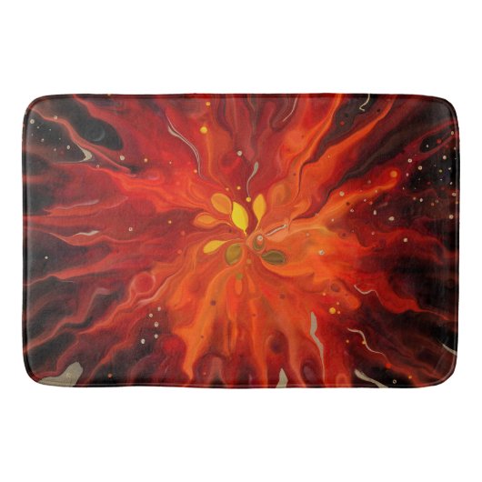 Crimson Core – Fiery Abstract Energy Burst バスマット (正面)