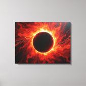 Crimson Eclipse - Fiery Red & Black 24"x18" Canvas キャンバスプリント (正面)