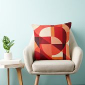 Crimson Ember Geometric Abstract クッション (椅子)