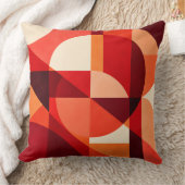 Crimson Ember Geometric Abstract クッション (ブランケット)
