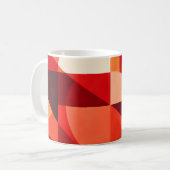 Crimson Ember Geometric Abstract コーヒーマグカップ (正面左)