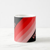 Crimson Fade Stripes with Name コーヒーマグカップ (中央)