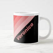 Crimson Fade Stripes with Name ジャンボコーヒーマグカップ (右)