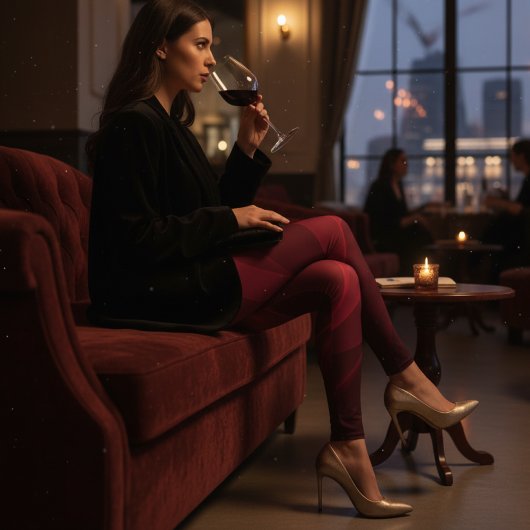 Crimson Flame Abstract レギンス