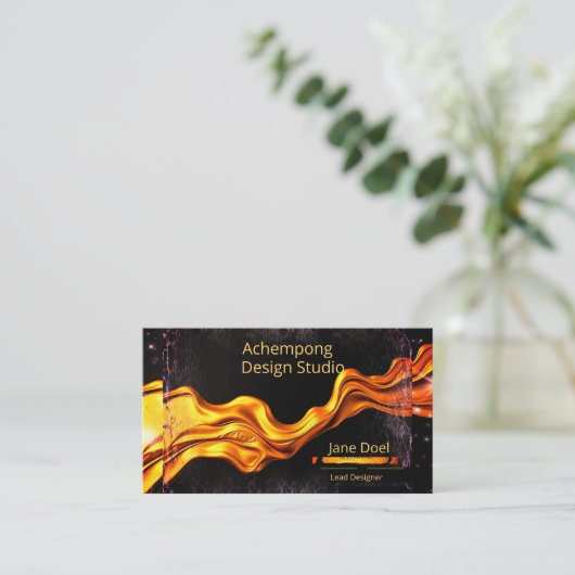 Crimson Flame Gold – Opule Artistic Brand Identity 名刺 (スタンド正面)