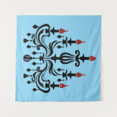 "Crimson Flames & Gothic Grace" タペストリー (正面(横))