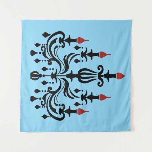 "Crimson Flames & Gothic Grace" タペストリー (正面(横))