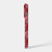 Crimson Floral Pearl Bloom ✨ Elegant Red Flowers iPhoneケース (左側面)