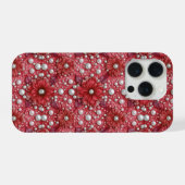 Crimson Floral Pearl Bloom ✨ Elegant Red Flowers iPhoneケース (裏面横)