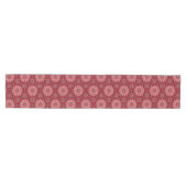 Crimson Floral Tile Pattern in Rich Red Geometric  ミディアムテーブルランナー (横)