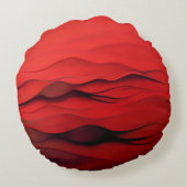 Crimson Flow – Abstract Red Waves of Motion ラウンドクッション (裏面)