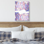 Crimson Flow Geometric Abstract Wall Decor キャンバスプリント (インサイチュ (寝室))