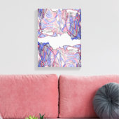 Crimson Flow Geometric Abstract Wall Decor キャンバスプリント (インサイチュ (リビング))