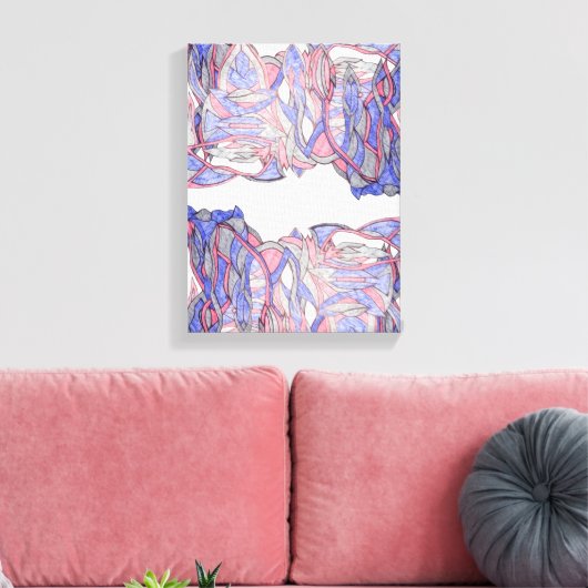 Crimson Flow Geometric Abstract Wall Decor キャンバスプリント (インサイチュ (リビング))