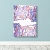 Crimson Flow Geometric Abstract Wall Decor キャンバスプリント (インサイチュ (ウッドフロア))