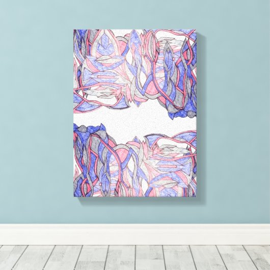 Crimson Flow Geometric Abstract Wall Decor キャンバスプリント (インサイチュ (ウッドフロア))