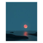 Crimson Full Moon Over Calm Waters ポスター (正面)