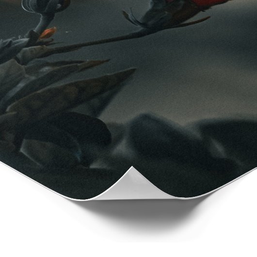 🌹 Crimson Glow in the Dusk ✨ ポスター (角)