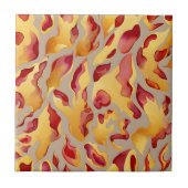 Crimson Gold Abstract Liquid Marble タイル (正面)