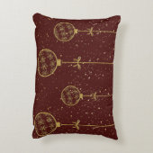 Crimson & Gold Ornament Christmas Accent Pillow アクセントクッション (裏面(縦))